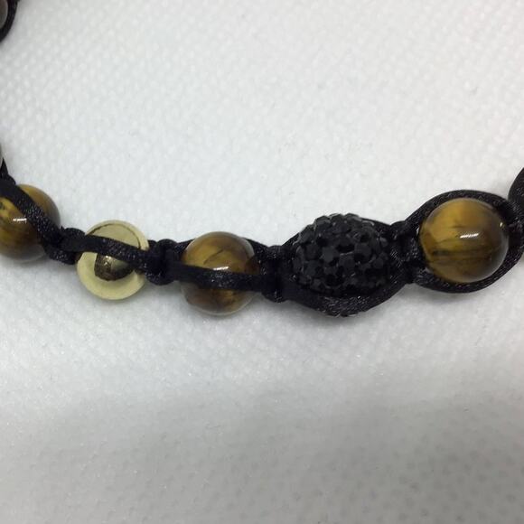 Tiger's Eye Austrian Crystal Shambhala Bracelet - Picture 2 of 3